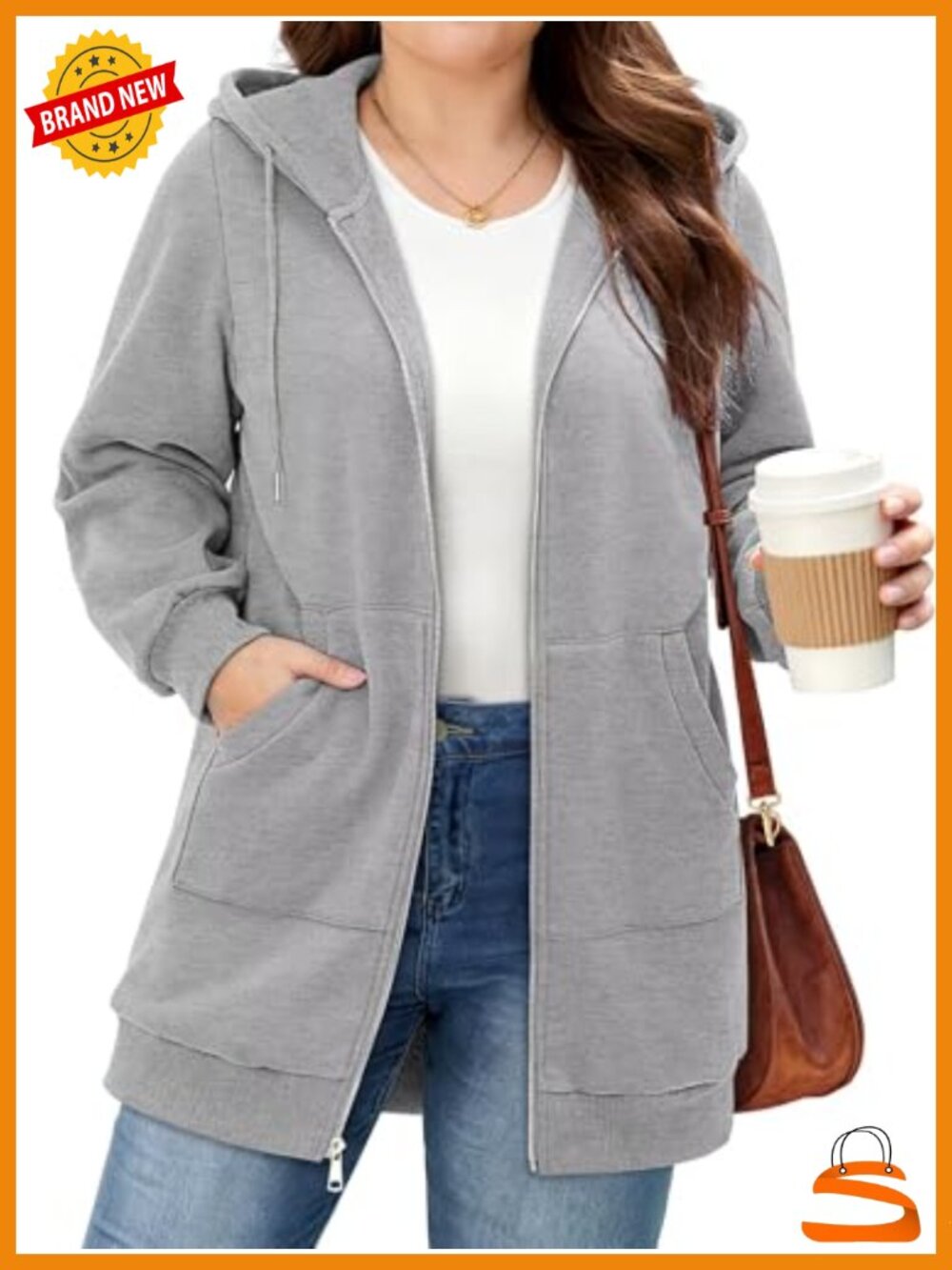 Plus Size Oversized Zip Up Fleece Hoodie Drawstring Y2K Sweatshirt Jacket